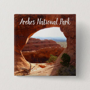 Boog Ar I in Arches National Park Vierkante Button 5,1 Cm