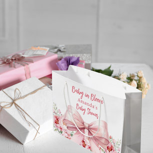 Boog Baby in Bloom roze bloemen Baby shower Groot Cadeauzakje