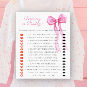 Boog baby shower Mamma of papa baby shower spel