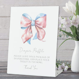 Boog babyshower luierraffle bijgevoegde kaart reclamebord met voetstuk