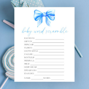 Boog babyshower Woord kluiselen babyshower spel