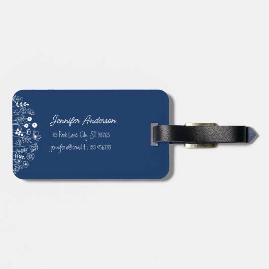 Boog bagagelabel doddle hand getekend (Achterkant horizontaal)