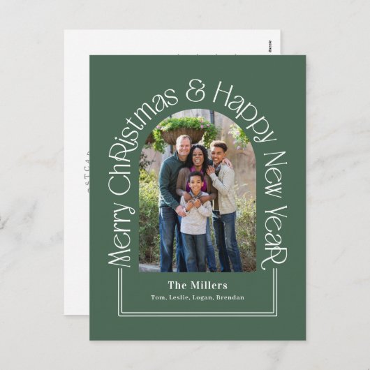 Boog begroeting bewerkbare kleur vakantie Kaart Br (Voorkant / Achterkant)