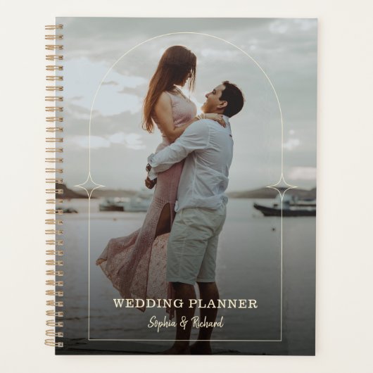 Boog Bewerkbare kleurenscript Aangepaste foto Planner (Voorkant)