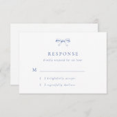  boog blauw bruiloft RSVP Kaart (Voorkant / Achterkant)