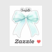 Boog blauwgroen naamscript sticker (Vel)