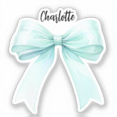 Boog blauwgroen naamscript sticker (Voorkant)