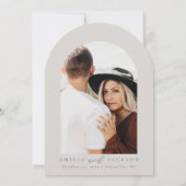 Boog Boho Waterverf Mountain bruiloft uitnodiging (Achterkant)