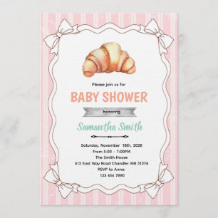 Boog Croissant baby shower uitnodiging