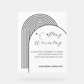 Boog Eenvoudige Minimale Ringen Warming Bruiloft Acryl Bord (Voorkant)