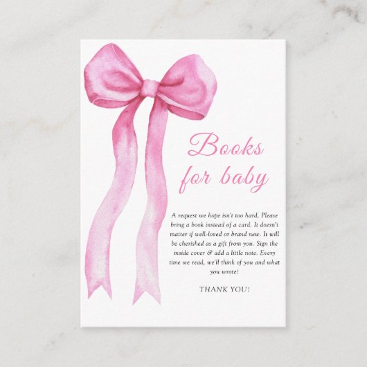 Boog elegant baby boek aanvraag informatiekaartje (Voorkant)