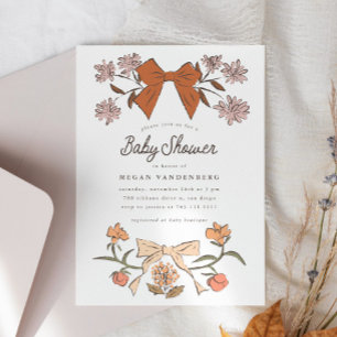 Boog en Bloemen Baby shower Uitnodiging
