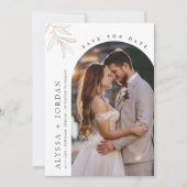 Boog Foto Bloemige Save the Date Uitnodiging (Voorkant)