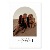 Boog Foto Bruiloft Tafel Nummers Kaart (Voorkant)