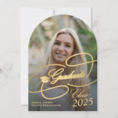 Boog foto goud zwart afstuderen script afstuderen kaart (Voorkant)