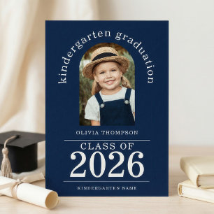 Boog Foto Kleuterschool Afgestudeerd 2026 Marinebl Aankondiging