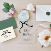 Boog grillige hand getekend gepersonaliseerd acryl uitnodigingen