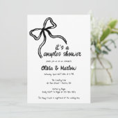 Boog hand geïllustreerd Koppel douche uitnodiging (Staand voorkant)