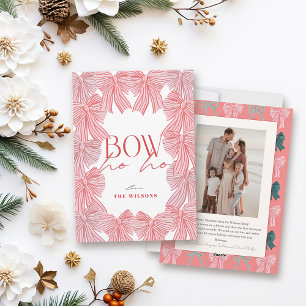 Boog Ho Rood & Roze Bogen Foto Kerst Feestdagenkaart
