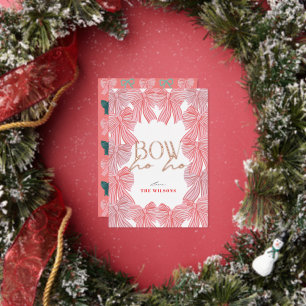 Boog Ho Rood & Roze Bogen Foto Kerst Folie Feestdagenkaart
