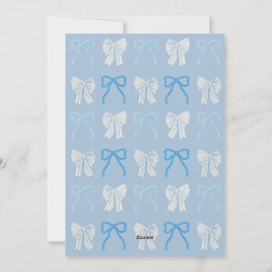 Boog Hoe Blauw Beugels Kerstmis Feestdagenkaart (Achterkant)