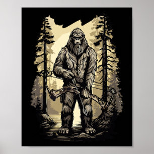 Boog Jagen Bigfoot Grappig Jachtcadeau Poster
