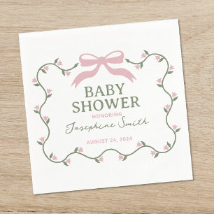 Boog met Flower Vine Baby shower Servet