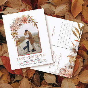 Boog met herfst bloemen foto herfst bruiloft briefkaart