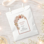 Boog met terracotta bloemen en bladeren bruiloft bedankzakje (Geknipt)