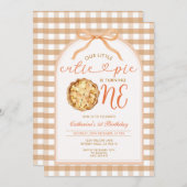 Boog onze Little Cutie Pie Herfst Gingham 1e Verja Kaart (Voorkant / Achterkant)