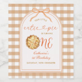 Boog onze Little Cutie Pie Wine Label Gingham Herf Wijn Etiket (Enkel label)