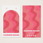 Boog Retro Waves Oorbel Ketting Sieraden Display Visitekaartje (Voorkant /achterkant)