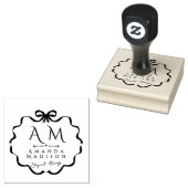Boog Ribbon Monogram Rubber Stamp Rubberstempel (Gestempeld)