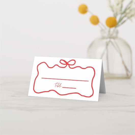 Boog Rode Handgetekende Golvende Bruidsdouche (Voorkant)