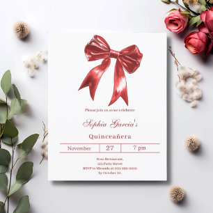Boog rood wit Quinceanera uitnodiging