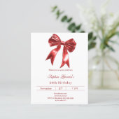 Boog rood wit verjaardagsuitnodiging (Staand voorkant)
