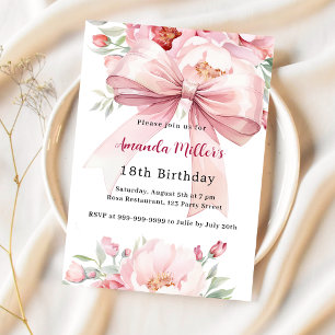 Boog roze bloemen luxe verjaardag kaart