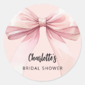 Boog roze Vrijgezellenfeest Ronde Sticker (Voorkant)