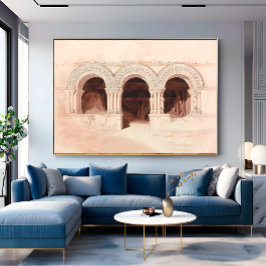 Boog van St. Georges de Boscherville Canvas Afdruk