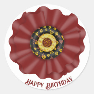 Boog voor verjaardag ronde sticker