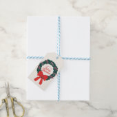 Boog Vrolijk Kerstfeest Cadeaulabel (Met Touw)