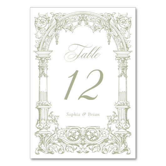 boog wijnstokken Lijst Sage Groene bruiloft Kaart (Voorkant)