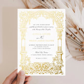 boog wijnstokken Ornament Lijst echt goud Folie Uitnodiging