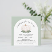 Boog Witte Pompoen Herfst Baby Shower Vierkant Kaart (Staand voorkant)