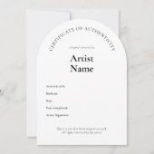 Boogbewijs van authenticiteit Art Sjabloon Kaart (Voorkant)