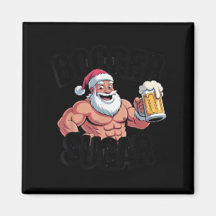 Booger Sugar Santa Funny Muscular Christmas Meme B Magneet