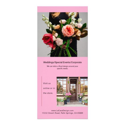 Boogfoto Bow Bloemen Marketing Rack Kaart (Achterkant)