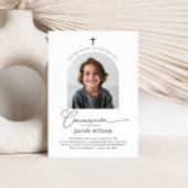 Boogfoto Eerste Communie Jongen Uitnodiging