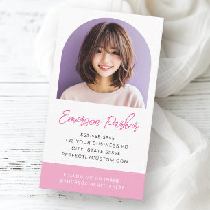 Boogfoto fris en trendy roze of elke kleur visitekaartje