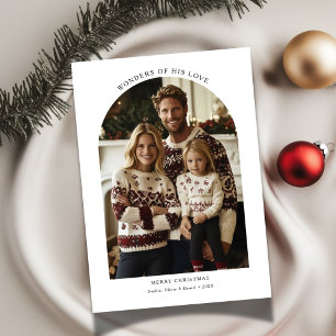 Boogfoto wonderen van zijn liefde voor kerst relig feestdagenkaart